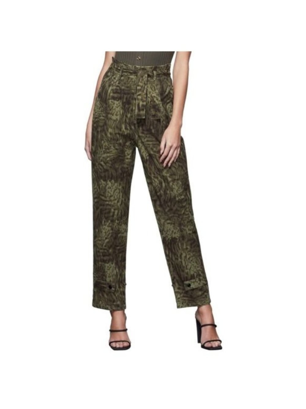 NWT Good American Paperbag Waist Straight Leg Trouser Pants Contemporary New 25